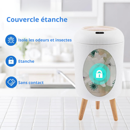 Poubelle automatique intelligente avec couvercle.