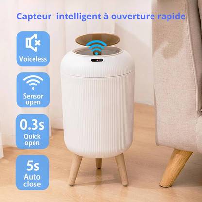 Poubelle automatique intelligente avec couvercle.